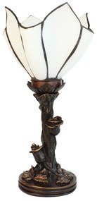 Nástěnná lampa Tiffany Flower White - Ř 18*32 cm E14/max 1*25W