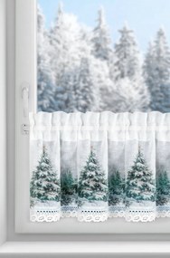 KRÁTKA VIANOČNÁ ZÁCLONA NA PÁSKE XMAS9 150X30 CM VZOROVANÁ