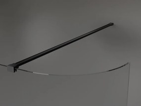 Mexen Kioto, zaoblená sprchová zástena 130 x 200 cm, 8mm číre sklo, čierny profil, 800-130-101-70-06
