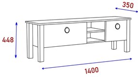 TV stolík/skrinka Tuteku 2 (biela + čierna) . Vlastná spoľahlivá doprava až k Vám domov. 1095362