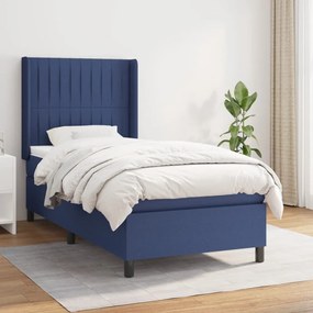 Boxspring posteľ s matracom modrá 100x200 cm látka 3131575