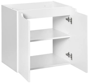 Závěsná skříňka Nova White Beyond s deskou a umyvadlem 60 cm bílá/dub evoke