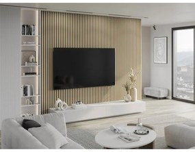 Mexen Lam-F, akustické stenové lamely 275 × 30 cm, plstený podklad 8 mm, technická dyha, dub pieskový, S105-275307-3015-001