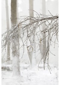 Biela keramická závesná dekorácia Kähler Design Cone, výška 14,5 cm