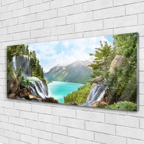 Obraz plexi Záliv vodopád hory 125x50 cm