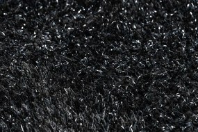 Kúpeľňový koberček SYNERGY glamour / lurex, čierny kruh