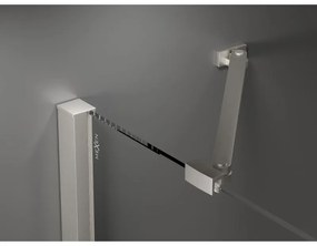Mexen Velar Duo, posuvné sprchové dvere do otvoru 160 cm, 8mm sklo námraza, brúsená oceľ, 871-160-000-32-97