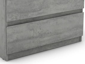 Zásuvková komoda Carlos 753S, šedý beton, výška 80 cm