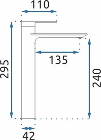 Rea Storm, vysoká umývadlová batéria h-295, zlatá lesklá, REA-B9983