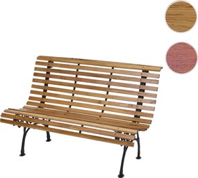 Záhradná lavica F97 2-miestna - liatina / drevo, 122 cm - Svetlo hnedá