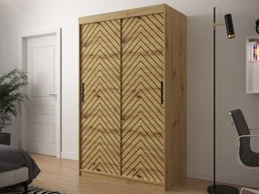 Posuvná skriňa Ratintu 1 120 cm, zásuvka: áno, Farby: dub artisan / dub artisan + čierna