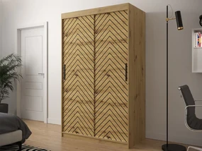 Posuvná skriňa Ratintu 1 120 cm, zásuvka: áno, Farby: čierna / dub artisan + čierna