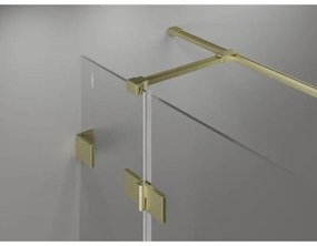 Mexen Lunar T, výklopný sprchový kút pravý 130 x 80 cm, 8mm číre sklo, zlatý kartáčovaný - 834T-130-080-55-00-P