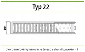 Invena Prov K22, panelový oceľový radiátor 300x1200 mm s príslušenstvom 1108W a bočným pripojením, biela, INV-UG-91-312-REP