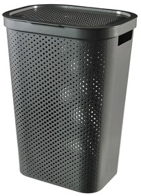 Curver Kôš na špinavú bielizeň INFINITY 59L recyklovaný plast tmavosivý