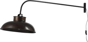 Tmavohnedá nástenná kovová retro lampa s patinou - 100 * 36,5 * 45 cm
