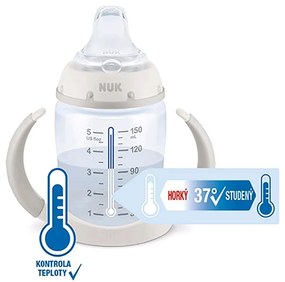 Dojčenská fľaša na učenie NUK Medvedík Pú s kontrolou teploty 150 ml ružová
