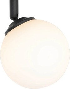Moderné bodové svetlo čierne s opálovým sklom s vypínačom - Atény
