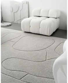 Svetlosivý vlnený koberec 133x190 cm Morphic – Agnella