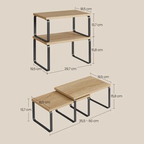 Set stohovateľných poličiek OSKAR KCS020B11 hnedý (2 ks)
