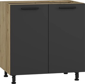 Dolná kuchynská skrinka VITO - 80x82x52 cm - dub craft/antracitová