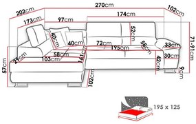 Rohová sedacia súprava Alphard  (svetlosivá). Vlastná spoľahlivá doprava až k Vám domov. 1121767