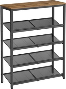 XXXLutz REGÁL NA TOPÁNKY, hnedá, čierna, 75/93/28 cm MID.YOU - Online Only drobný nábytok - 002543023001