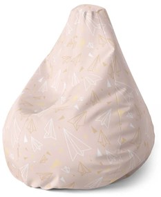 Sablio Sedací vak Pear Papierové lastovičky - 70 x 95 x 15 cm