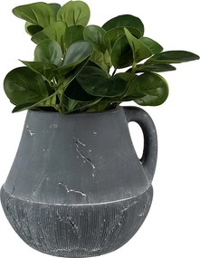 Tmavosivý dekoratívny obal na kvetináč Édith M - 19*19*17 cm
