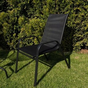 Gardlov 25290 Záhradné stoličky stohovateľné čierne 2 ks, čierna