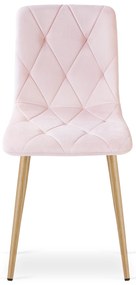 AKCIA Svetloružová zamatová jedálenská stolička LIBRA II. akosť