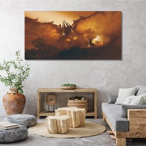 Obraz Canvas Fantasy Dragon Maľovanie