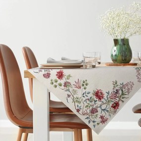 GOBELÍNOVÝ OBRUS NATUR 100X100 CM KVETY