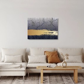 Sklenený obraz - Modrá a zlatá abstrakcia N⁰1 (70x50 cm)