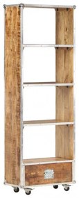 vidaXL Knižnica 56x28x163 cm surové mangovníkové drevo-