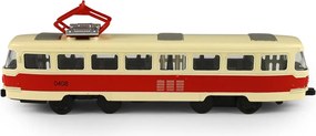 RAPPA Kovová česká retro električka Tatra T3 s otváracími strednými dverami - 16 cm - červená