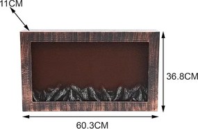 Moderný LED krb s imitáciou plameňa SP-35 - 60x37 cm - medený