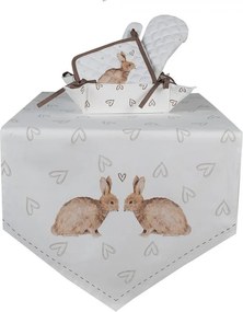 Bavlnená chňapka - podložka s motívom zajačika a srdiečok Bunnies in Love - 20*20 cm
