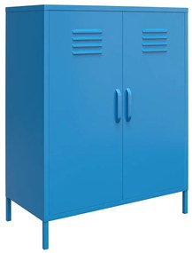 Modrá kovová komoda Novogratz Cache, 80 x 102 cm