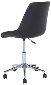 Koliesková stolička čalúnená čiernou koženkou MARIBEL Beliani