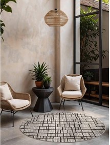 Čierny/krémovobiely okrúhly vnútorný a vonkajší koberec ø 160 cm Haringey Crouch – Ted Baker