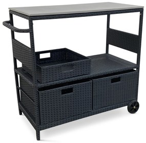 Ratanový servírovací stolík