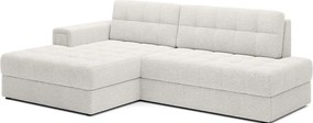 Krémovobiela rozkladacia rohová pohovka z textílie buklé (ľavý roh/s leňoškou) Blezalt – ELTAP