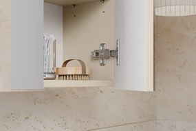 Závěsná skříňka se zrcadlem Bali 84-80-2D kašmír/dub wotan