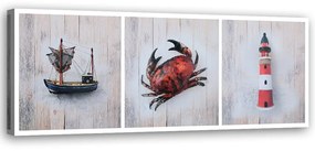 Gario Obraz na plátne Námorné prvky Rozmery: 90 x 30 cm