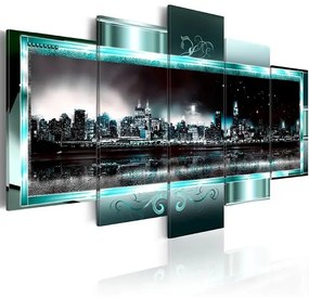 Obraz - Turquoise New York: Starry Night Veľkosť: 225x112.5, Verzia: Premium Print