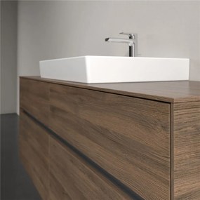 VILLEROY &amp; BOCH Collaro závesná skrinka pod umývadlo na dosku (umývadlo v strede), 4 zásuvky, s LED osvetlením, 1400 x 500 x 548 mm, Arizona Oak, C084B0VH