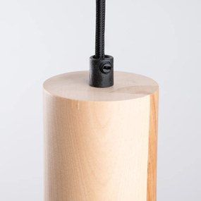 Závesné svietidlo Jaga, 1x čierne kovové tienidlo, drevo