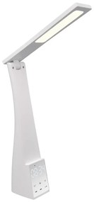Biela LED stolová lampa s časovačom (výška 45 cm) Linus – Trio