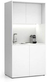 PLAN Kuchynka NIKA s drezom a batériou 1000 x 600 x 2000 mm, biela, ľavá